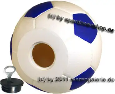 Spardose Fußball 3 Farbvariante weiss/blau