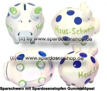 Sparschwein Kleinsparschwein 3D Design Haus-Schwein Keramik Gesamt