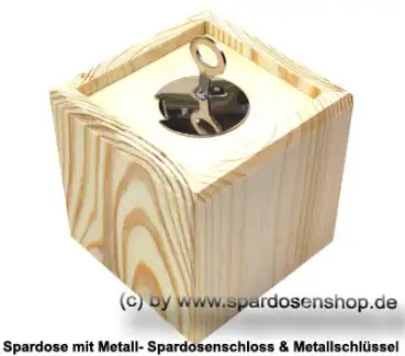 Spardose Holzwürfel Rohling natur B