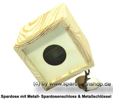 Spardose Holzwürfel Rohling natur C
