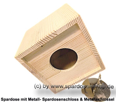 Preview: Spardose Holzwürfel Rohling natur C