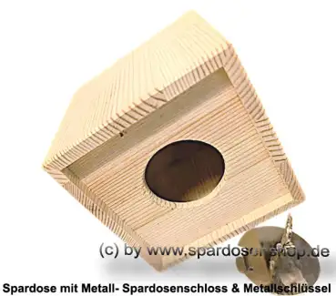 Spardose Holzwürfel Rohling natur C