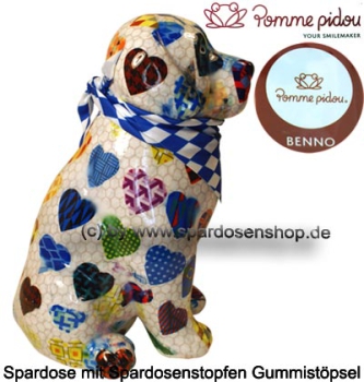 Spardose Spartier Pomme Pidou Hund Benno weiß Keramik C