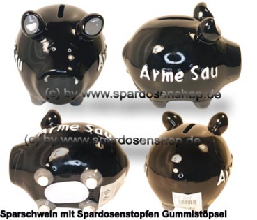 Sparschwein Kleinsparschwein 3D Design Arme Sau Gesamt