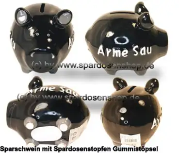Sparschwein Kleinsparschwein 3D Design Arme Sau Gesamt