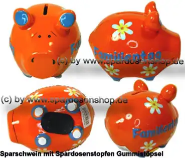 Sparschwein Kleinsparschwein 3D Design Familientag Keramik Gesamt