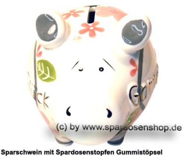 Preview: Sparschwein 3D Garten Glück weiß Keramik Marke KCG Maße ca.: L= 12,5 cm Preview: Sparschwein Kleinsparschwein 3D Garten Glück weiß Keramik B
