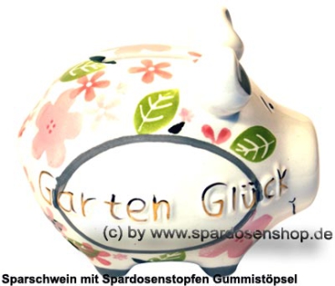 Preview: Sparschwein 3D Garten Glück weiß Keramik Marke KCG Maße ca.: L= 12,5 cm Preview: Sparschwein Kleinsparschwein 3D Garten Glück weiß Keramik C