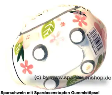 Sparschwein Kleinsparschwein 3D Garten Glück weiß Keramik E