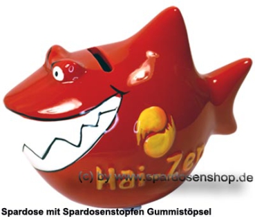 Preview: Hai-Zen Spardose rot – entspannter KCG Keramikhai in 3D, ca. 14,5 cm Preview: Hai-Zen Spardose rot – entspannter KCG Keramikhai in 3D, ca. 14,5 cm