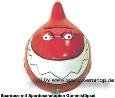 Preview: Hai-Zen Spardose rot – entspannter KCG Keramikhai in 3D, ca. 14,5 cm Preview: Spardose Spartier Design Hai-Zen Keramik B