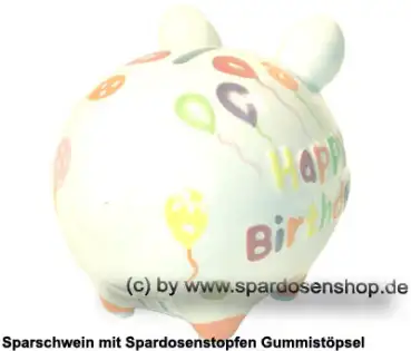Sparschwein Kleinsparschwein 3D Design Happy Birthday Keramik D