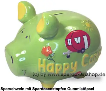 KCG mittelgroßes Sparschwein 3D Design Happy Camper Keramik A