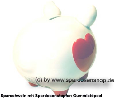 Preview: KCG mittelgroßes Sparschwein 3D Design Herz Dekor Keramik D