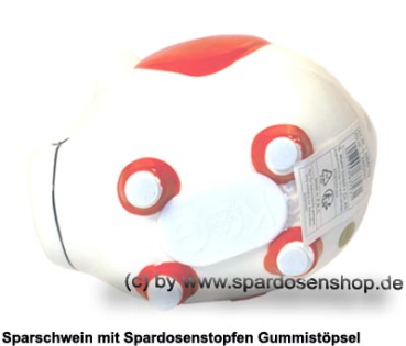 Sparschwein 3D Herz Dekor klein weiß Keramik E