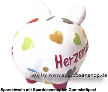 KCG mittelgroßes Sparschwein 3D Design Herzenswunsch Keramik D