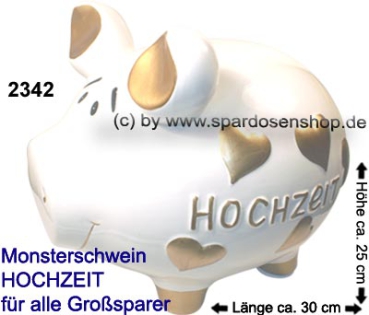 Preview: Sparschwein 3D Design Hochzeit Dekor weiß/bunt riesengroßes Monster Keramik Marke KCG Maße ca.: L= 30 cm Preview: Sparschwein 3D Design Hochzeit Dekor weiß/bunt riesengroßes Monster Keramik Marke KCG Maße ca.: L= 30 cm