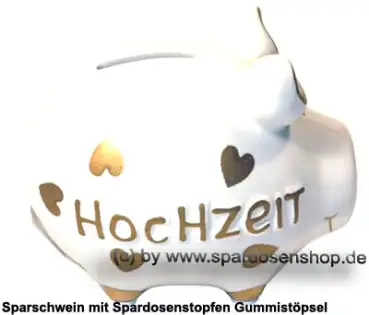 Sparschwein Kleinsparschwein 3D Design Hochzeit Keramik C