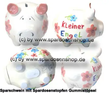 KCG mittelgroßes Sparschwein 3D Design Kleiner Engel Keramik Gesamt