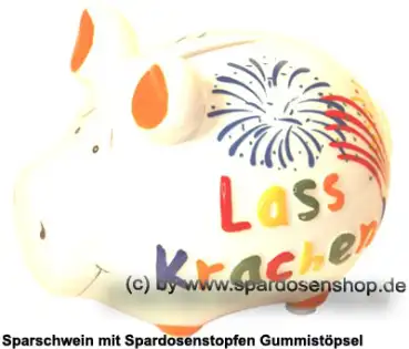 Sparschwein Kleinsparschwein 3D Design Lass Krachen Keramik A