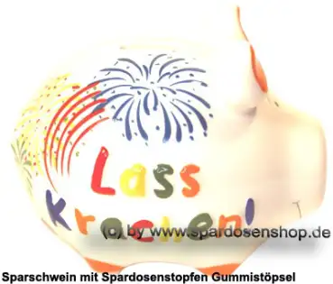 Sparschwein Kleinsparschwein 3D Design Lass Krachen Keramik C