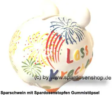 Sparschwein Kleinsparschwein 3D Design Lass Krachen Keramik D