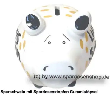 Sparschwein Kleinsparschwein 3D Luxusschwein weiß Keramik B