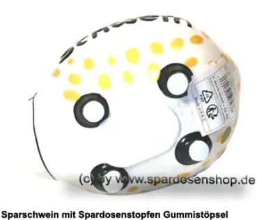 Sparschwein Kleinsparschwein 3D Luxusschwein weiß Keramik E