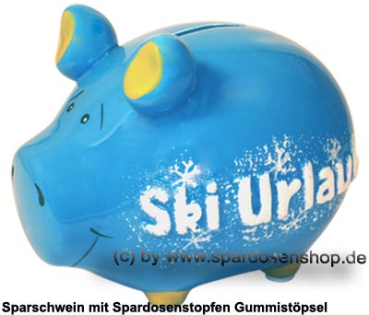 Sparschwein Kleinsparschwein 3D Design Ski Urlaub Keramik A