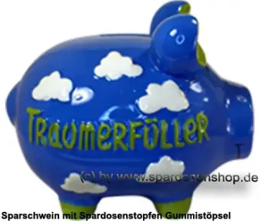 Preview: Sparschwein mittelgroßes Sparschwein 3D Design Traumerfüller Keramik C