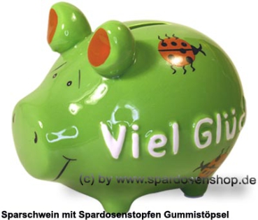 Sparschwein Kleinsparschwein 3D Design Viel Glück Keramik A