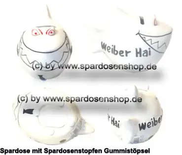 Spardose Spartier Design Weiber Hai Keramik Gesamt