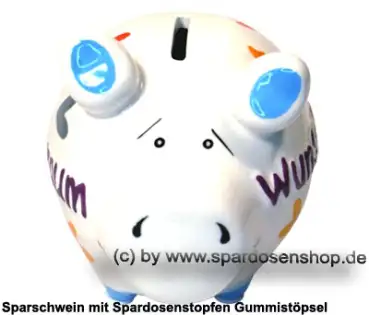 Sparschwein Kleinsparschwein 3D Wunschtraum weiß Keramik B