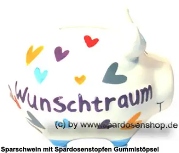 Sparschwein Kleinsparschwein 3D Wunschtraum weiß Keramik C