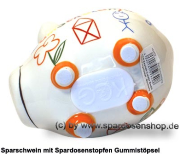 Sparschwein Kleinsparschwein Zum Schulanfang weiß Keramik E