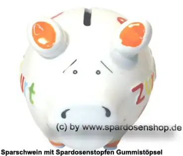 Sparschwein Kleinsparschwein 3D Zur Geburt weiß Keramik B