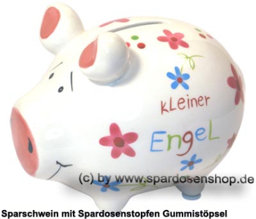 Preview: Kleinsparschwein Kleiner Engel weiß bunte Dekor Schrift Keramik Marke KCG Maße ca.: L= 12,5 cm Preview: Kleinsparschwein Kleiner Engel weiß bunte Dekor Schrift Keramik Marke KCG Maße ca.: L= 12,5 cm
