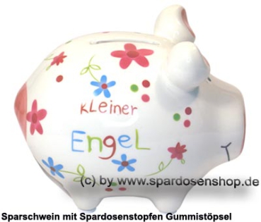Preview: Kleinsparschwein Kleiner Engel weiß bunte Dekor Schrift Keramik Marke KCG Maße ca.: L= 12,5 cm Preview: Sparschwein Kleinsparschwein Kleiner Engel weiß Keramik C