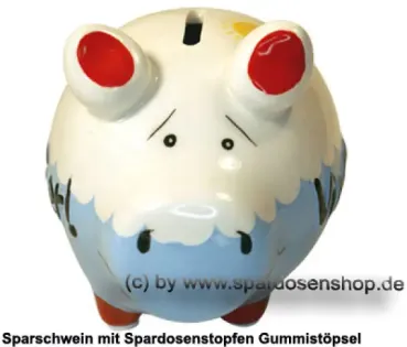 Preview: Sparschwein Kleinsparschwein 3D Design Viel Meer! Keramik B