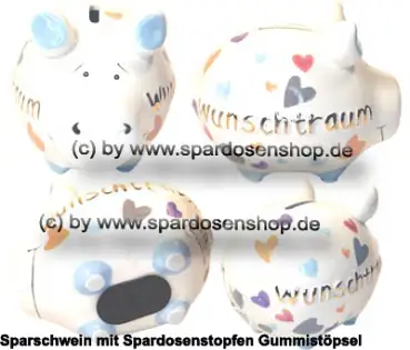 Sparschwein Kleinsparschwein 3D Wunschtraum Goldedition Keramik Gesamt