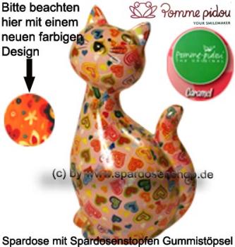 Preview: Spardose Spartier Pomme Pidou Katze Caramel orange Keramik C