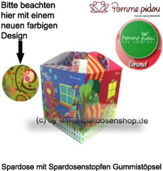 Spardose Spartier Pomme Pidou Katze Caramel hellgrün Keramik Geschenkkarton