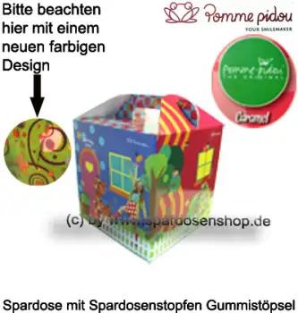 Spardose Spartier Pomme Pidou Katze Caramel hellgrün Keramik Geschenkkarton