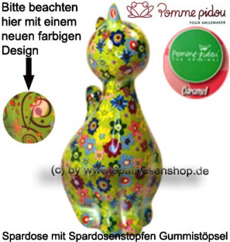 Preview: Spardose Spartier Pomme Pidou Katze Caramel hellgrün Keramik B