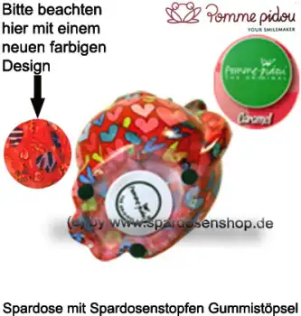 Spardose Spartier Pomme Pidou Katze Caramel rot mit Herzen Keramik E