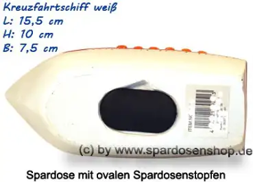 Spardose Kreuzfahrtschiff weiß C