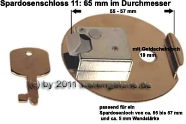 Spardosenschloss 11: 65mm