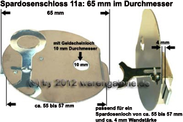 Preview: Spardosenschloss 11a: 65 mm 1 Stück Maße: Ø= 65 mm