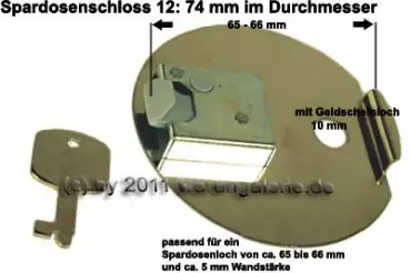Spardosenschloss 12: 74mm