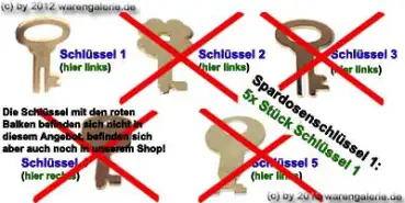 5x Stück Spardosenschluessel 1